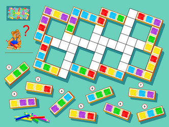 logic puzzle game for children and adults find vector image