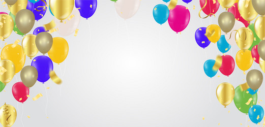 Luxury colour glossy helium balloons background vector