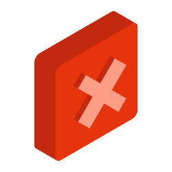 red square element icon isometric 3d style vector image