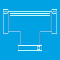 t pipe connection icon outline style vector image