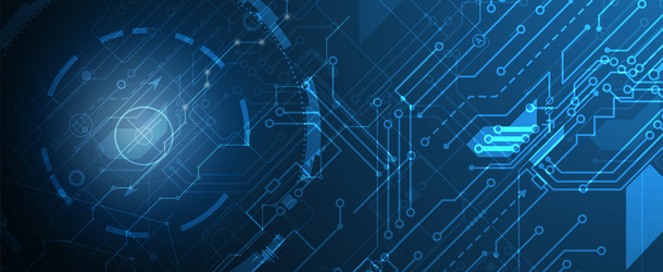 technology banner design with hexagons abstract vector image