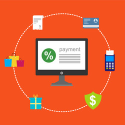 concept online and mobile payments for web page vector image