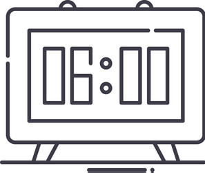 digital clock icon linear isolated vector image
