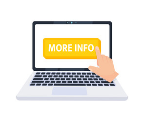 hand pointer clicking on a more info button vector image