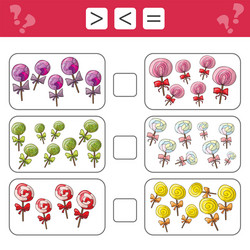 Learning mathematics numbers - choose more less vector