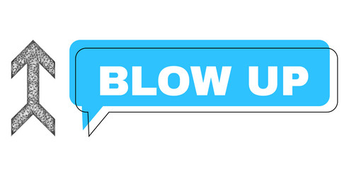 misplaced blow up message cloud and net mesh arrow vector image