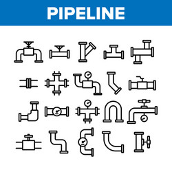 pipeline collection elements icons set vector image