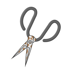 rusty scissors suitable for icon design element vector image