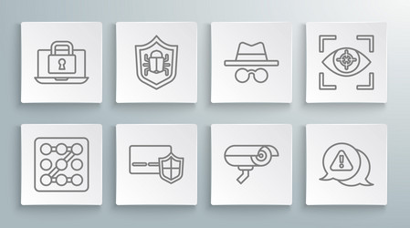 set line graphic password protection system bug vector image