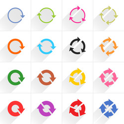 Six Flat Arrow Icons - Refresh, Repeat, Rotate vector image