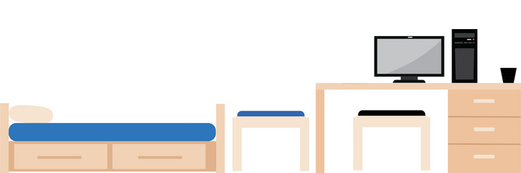 Student dorm room Royalty Free Vector Image - VectorStock