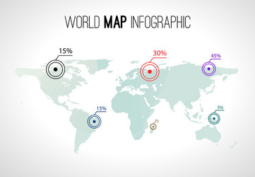 abstract world map infographic with points vector image