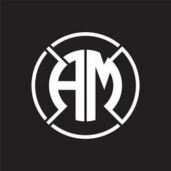 am logo monogram with four part circle slash vector image
