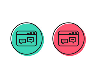 browser window line icon chat speech bubbles vector image