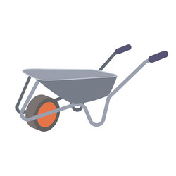 building wheelbarrow in flat design empty vector image