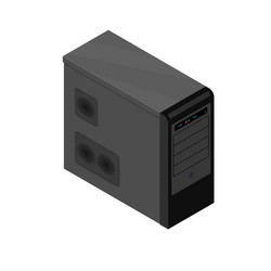 Computer System Unit Isometric Icon vector image