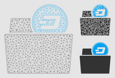 dash folder mesh network model and triangle vector image