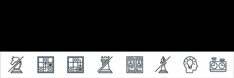 chess game line icons linear set quality vector image