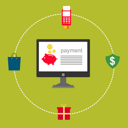 concept online and mobile payments for web page vector image
