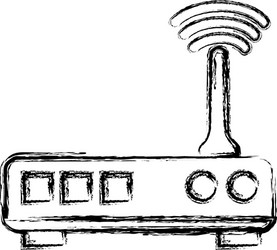 figure router digital wifi technology network vector image