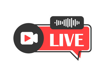live stream button icon in flat style webinar vector image