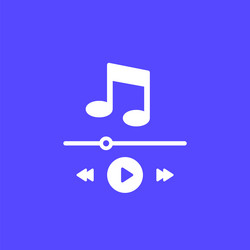 music player design with play button vector image