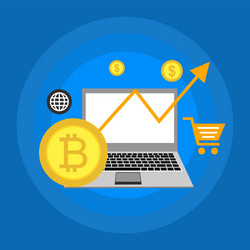 blockchain scheme mining crypto currency server vector image