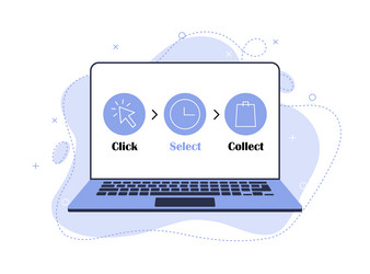 click and collect your order process of delivery vector image