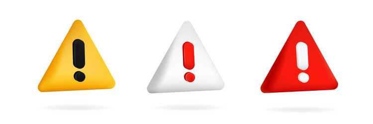 colorful warning signs with exclamation mark Vector Image