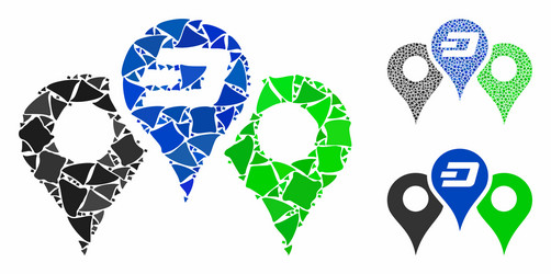 dashcoin map markers composition icon irregular vector image