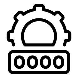 gear setting the password with four circles vector image