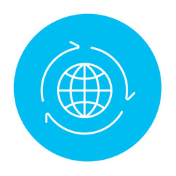 Globe with Arrows Icon vector image