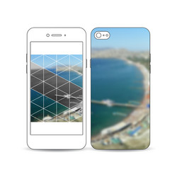 mobile smartphone with an example of the screen vector image