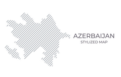 stylized linear map of azerbaijan in minimalistic vector image