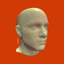 abstract digital human head constructing from vector image