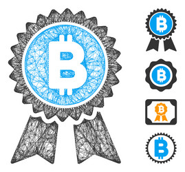 bitcoin award seal web mesh vector image