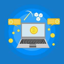 blockchain scheme mining crypto currency server vector image