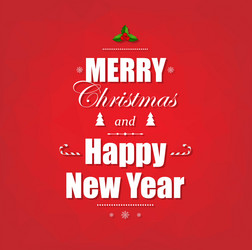 Christmas card with new year text vector