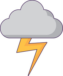 Cloud and thunder icon vector