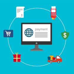 concept online and mobile payments for web page vector image