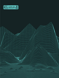 green grid abstract background with a polygonal vector image