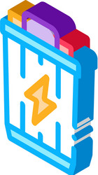 lightning battery isometric icon vector image