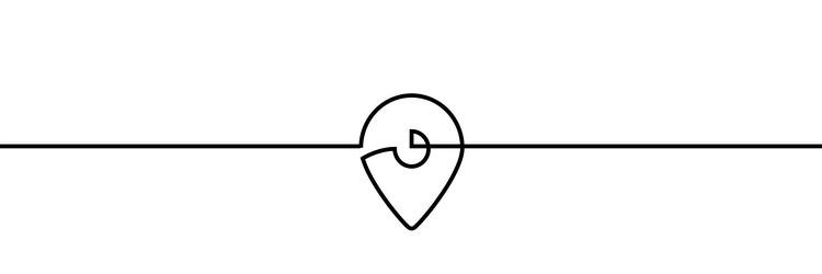 map pointer shape drawing by continuos line thin vector image