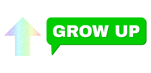 rainbow network gradient arrow up icon and grow vector image