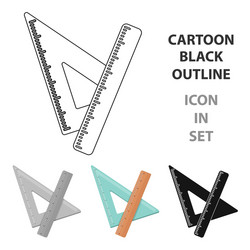 ruler and triangle devices for school drawing vector image
