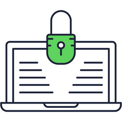 safe user interface icon laptop on white vector image