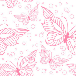 seamless pattern with elegant butterflies vector image