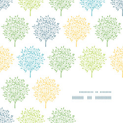 summer trees colorful frame corner pattern vector