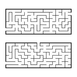 black abstract rectangular maze a set two vector image
