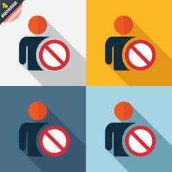 blacklist sign icon user not allowed symbol vector